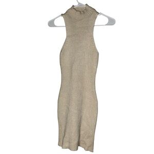 LILYFUL Elegant Backless Knit Dress - Cream 50% VISCOSE